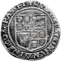 reverse of 12 Pence - James I (1623 - 1624) coin with SP# 2668 from England.