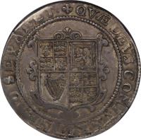 reverse of 1 Crown - James I (1624) coin with SP# 2664 from England.