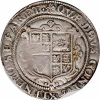 reverse of 1/2 Crown - James I (1624) coin with SP# 2666 from England.