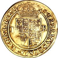 reverse of 2 Crowns - James I (1605 - 1606) coin with SP# 2622 from England.