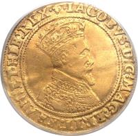 obverse of 2 Crowns - James I (1604 - 1605) coin with SP# 2621 from England.