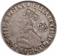 obverse of 6 Pence - Elizabeth I - Milled Issue (1562) coin with SP# 2594 from England.