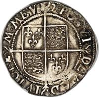 reverse of 1 Shilling - Elizabeth I (1602) coin with SP# 2584 from England.