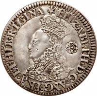 obverse of 1 Groat - Elizabeth I - Milled Issue (1562) coin with SP# 2596 from England.