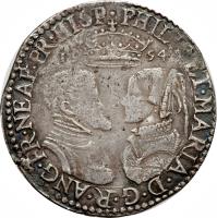 obverse of 12 Pence - Philip & Mary (1554) coin with SP# 2500 from England.