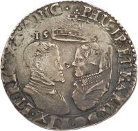 obverse of 12 Pence - Philip & Mary (1555) coin with SP# 2501 from England.