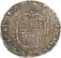 reverse of 12 Pence - Philip & Mary (1555) coin with SP# 2501 from England.