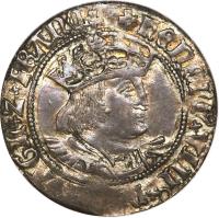 obverse of 1 Groat - Henry VIII (1514 - 1526) coin with SP# 2339 from England.