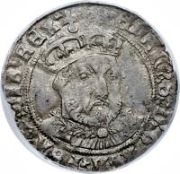 obverse of 1 Groat - Henry VIII (1544 - 1547) coin with SP# 2369 from England.