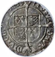 reverse of 1 Groat - Henry VIII (1544 - 1547) coin with SP# 2369 from England.