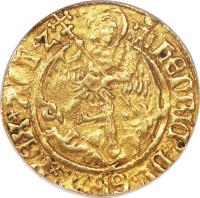 obverse of 1/2 Angel - Henry VIII (1509 - 1526) coin with SP# 2266 from England.