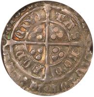 reverse of 1 Groat - Henry VII (1495 - 1498) coin with SP# 2198a from England.