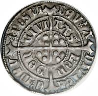 reverse of 1 Groat - Henry VII (1485 - 1509) coin with SP# 2201 from England.