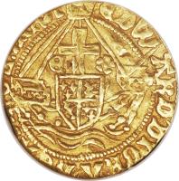 reverse of 1/2 Angel - Edward IV (1471) coin with SP# 2094 from England.