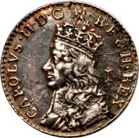 obverse of 1 Penny - Charles II (1660 - 1662) coin with SP# 3389 from England.