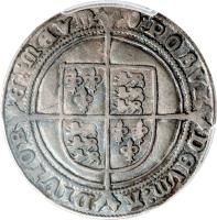 reverse of 1/2 Crown - Edward VI (1552) coin with SP# 2480 from England.