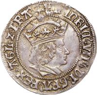 obverse of 1 Groat - Henry VIII (1509 - 1526) coin with SP# 2316 from England.