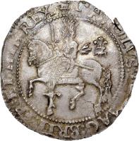 obverse of 1/2 Crown - Charles I (1643) coin with SP# 2954 from England.