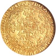 reverse of 1 Noble - Henry VI - London mint; Annulet (1422 - 1427) coin with SP# 1799 from England.