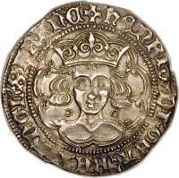 obverse of 1 Groat - Henry VI - Calais mint (1422 - 1430) coin with SP# 1835 from England.