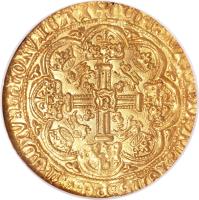 reverse of 1 Noble - Richard II - London mint (1377 - 1399) coin with SP# 1657 from England.