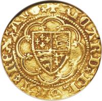 obverse of 1/4 Noble - Richard II (1377 - 1399) coin with SP# 1673 from England.