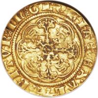 reverse of 1/4 Noble - Richard II (1377 - 1399) coin with SP# 1673 from England.