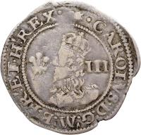 obverse of 3 Pence - Charles I - Aberystwyth (1638 - 1642) coin with SP# 2894 from England.