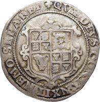 reverse of 1/2 Crown - James I (1604 - 1605) coin with SP# 2653 from England.