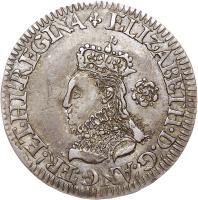 obverse of 6 Pence - Elizabeth I (1567) coin with SP# 2599 from England.