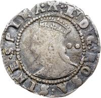 obverse of 1/2 Groat - Elizabeth I (1582 - 1584) coin with SP# 2579 from England.