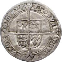 reverse of 6 Pence - Edward VI (1551 - 1553) coin with SP# 2483 from England.