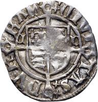 reverse of 1 Penny - Henry VIII - Durham mint (1530 - 1544) coin with SP# 2354 from England.