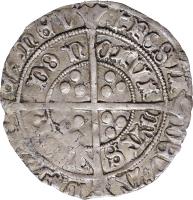 reverse of 1 Groat - Henry VII (1499 - 1502) coin with SP# 2199 from England.