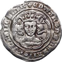 obverse of 1 Groat - Edward III (1354 - 1355) coin with SP# 1567 from England.