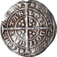 reverse of 1 Groat - Edward III (1354 - 1355) coin with SP# 1567 from England.