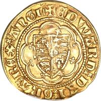 obverse of 1/4 Noble - Edward III - Treaty Coinage (1363 - 1369) coin with SP# 1510 from England.