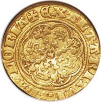 reverse of 1/4 Noble - Edward III - Treaty Coinage (1363 - 1369) coin with SP# 1511 from England.