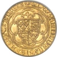 obverse of 1/4 Noble - Edward III - Treaty Coinage (1363 - 1369) coin with SP# 1514 from England.