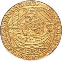 obverse of 1 Noble - Edward III - Post-Treaty Coinage (1369 - 1377) coin with SP# 1521 from England.