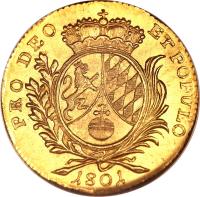 reverse of 1 Ducat - Maximilian IV - Trade Coinage (1799 - 1803) coin with KM# 646 from German States.