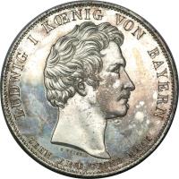 obverse of 1 Conventionsthaler - Ludwig I - Opening of Legislature (1831) coin with KM# 760 from German States. Inscription: LUDWIG I KOENIG VON BAYERN ZEHN EINE FEINE MARK