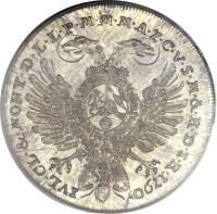 reverse of 1/2 Conventionsthaler - Carl Theodor (1790) coin with KM# 590 from German States.