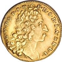 obverse of 1/2 Maximilian d'Or - Maximilian II Emanuel (1715 - 1725) coin with KM# 387 from German States.