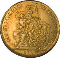 reverse of 1/2 Carolin - Karl Albert (1732 - 1736) coin with KM# 422 from German States.