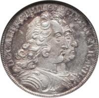 obverse of 1/4 Thaler - Karl Albrecht (1740) coin with KM# 446 from German States. Inscription: D:G · C:ALB · & · C:PHILL · ELECT · PROV · &VICARII