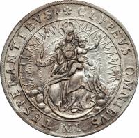 reverse of 1 Thaler - Maximilian I (1625) coin with KM# 194 from German States. Inscription: CLYPEVS OMNIBVS IN TE SPERANTIBVS