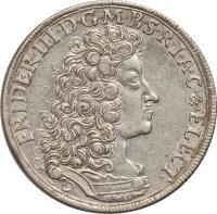 obverse of 2/3 Thaler - Friedrich III (1699 - 1700) coin with KM# 618 from German States.