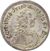 obverse of 2 Groschen - Karl Wilhelm Friedrich - Ascession of Margrave Karl Wilhelm Friedrich (1729) coin with KM# 162 from German States.