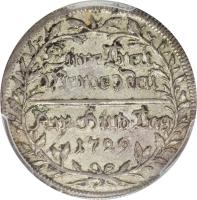 reverse of 2 Groschen - Karl Wilhelm Friedrich - Ascession of Margrave Karl Wilhelm Friedrich (1729) coin with KM# 162 from German States.